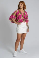 Blusa Cropped Estampada Rosa - Imagem 4
