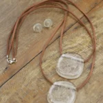 Kit Duplo Resina Colar + Brincos Transparente