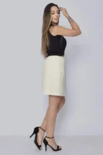 Saia Curta com Linho e Viscose - Imagem 3