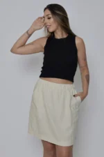 Saia Curta com Linho e Viscose - Imagem 5